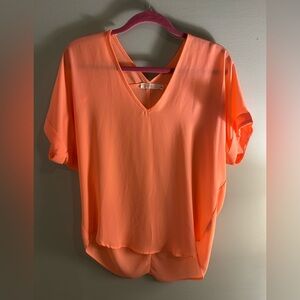 Lush peach short sleeve top